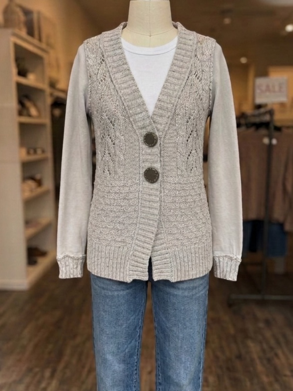 Taupe Modern Cardigan